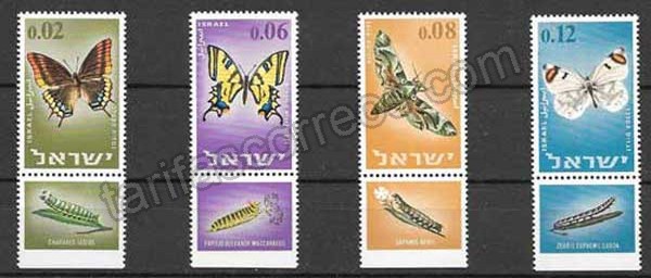 enviar paquetes desde - valor sellos Israel mariposas 1965