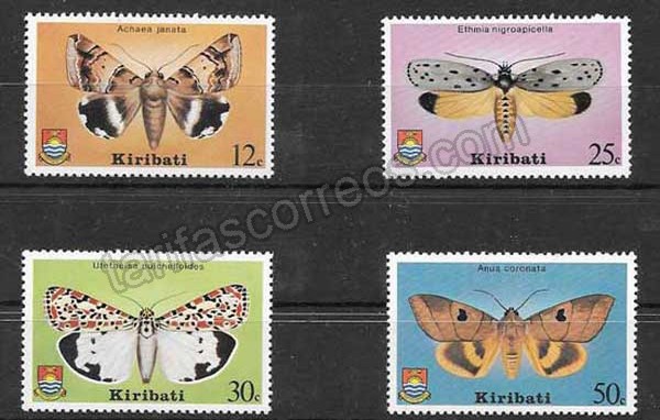 Filatelia sellos mariposas Kiribati 1980