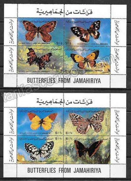 Filatelia mariposas de Libia 1981