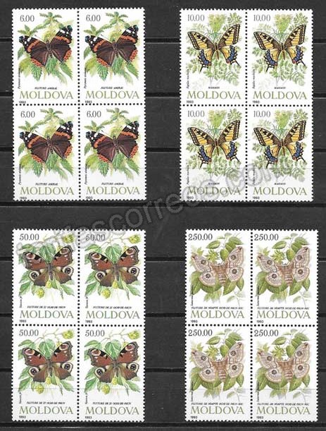valor y precio Colección  Sellos mariposas de Moldavia 1993