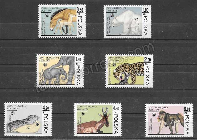 valor y precio Colección sellos animales del zoo varsovia