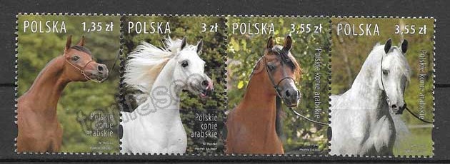 valor y precio Colección sellos fauna caballos arabes