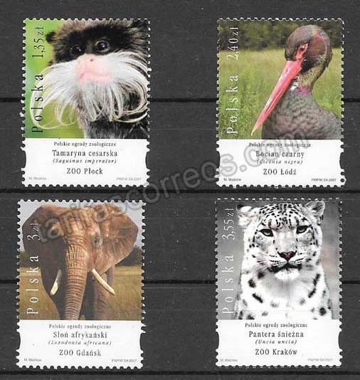  Colección sellos fauna de Polonia 2007