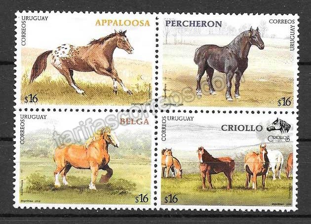 Filatelia sellos fauna caballos de raza
