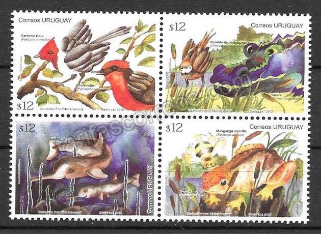 Filatelia sellos diversidad de la fauna 2012