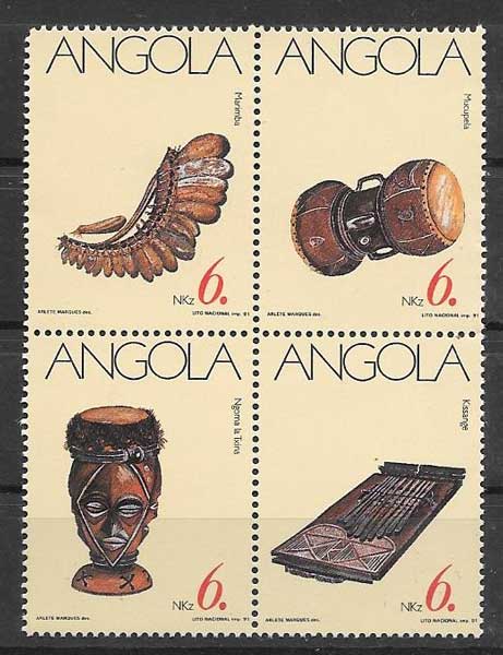 enviar paquetes desde - valor sellos arte Angola 1991