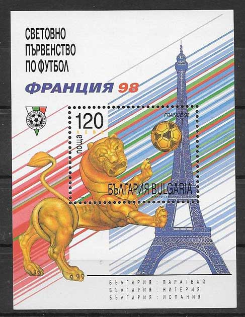 enviar paquetes desde - valor sellos Bulgaria 1998 deporte fútbol