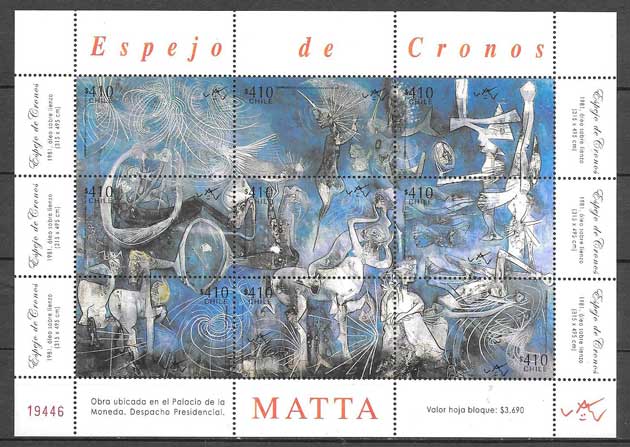 enviar paquetes desde - valor sellos filatelia arte Chile 2008