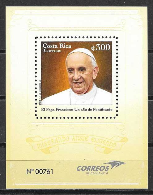 enviar paquetes desde - valor sellos personalidad Costa Rica 2014