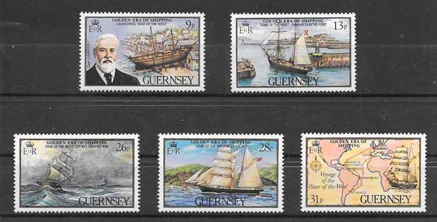 enviar paquetes desde - valor sellos transporte marítimo Guernsey 1983
