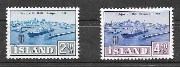 Filatelia Transporte marítimo Islandia 1961