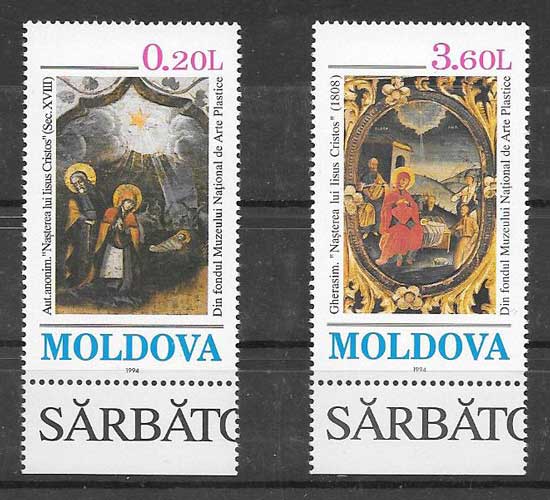 enviar paquetes desde - valor sellos Navidad Moldavia 1994