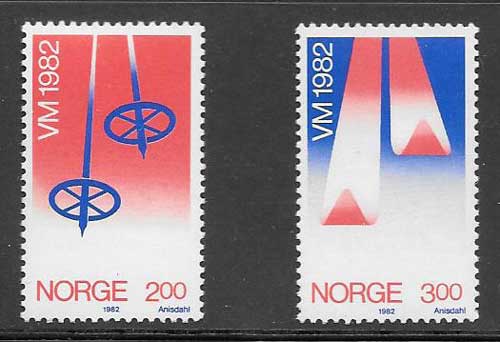 enviar paquetes desde - valor sellos Noruega deporte 1982