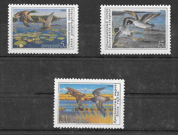 enviar paquetes desde - valor sellos Filatelia fauna - patos salvajes Rusia 1990