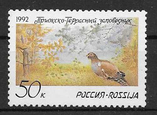 Filatelia sellos fauna protegida Rusia 1992