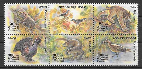  Colección sellos fauna de Rusia 1997