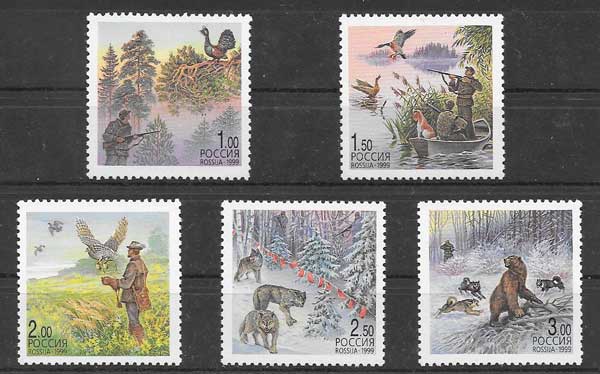  Colección sellos fauna animales de caza