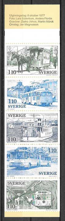 Filatelia Transporte general Suecia 1977