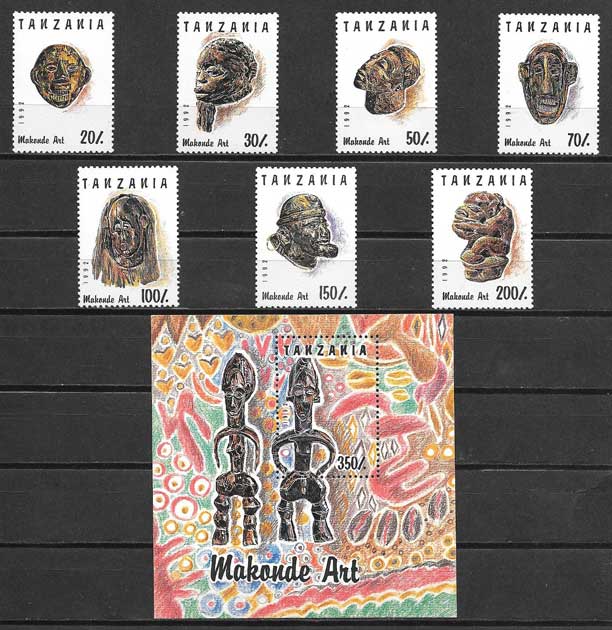 enviar paquetes desde - valor sellos arte Tanzania 1994